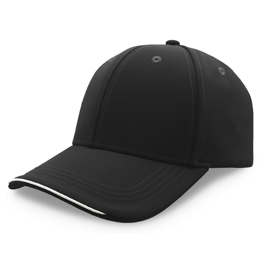 Legend Black The Streamliner Cap | 6 Panel Black/White Hats