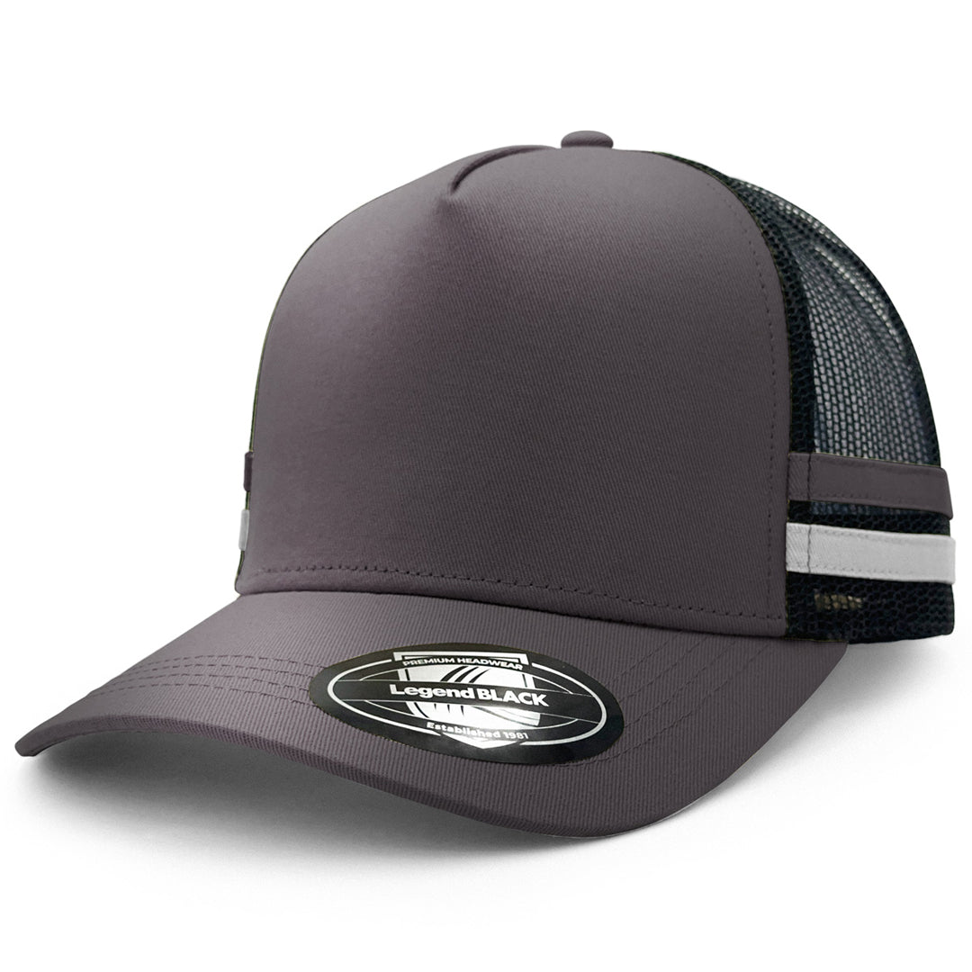 Legend Black The Striped Trucker Cap Grey/Black/Grey Hats