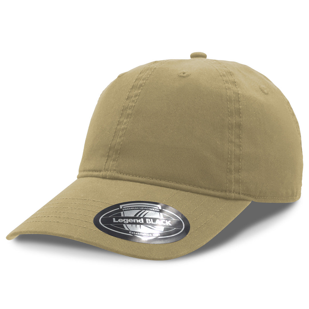 Legend Black The Nomad Dad Cap | 6 Panel Khaki-as Hats