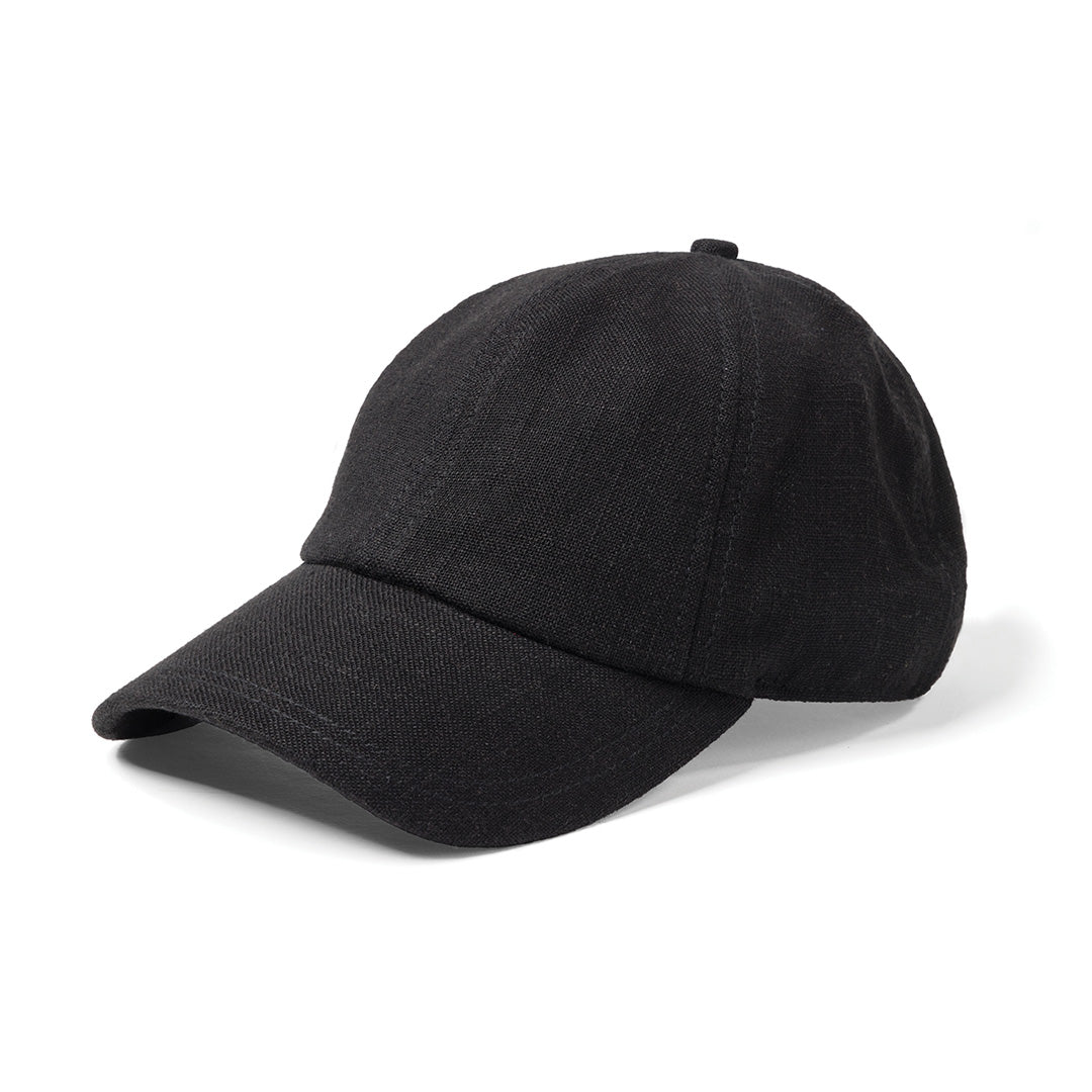 Legend Black The Lennox Linen Cap Black Hats