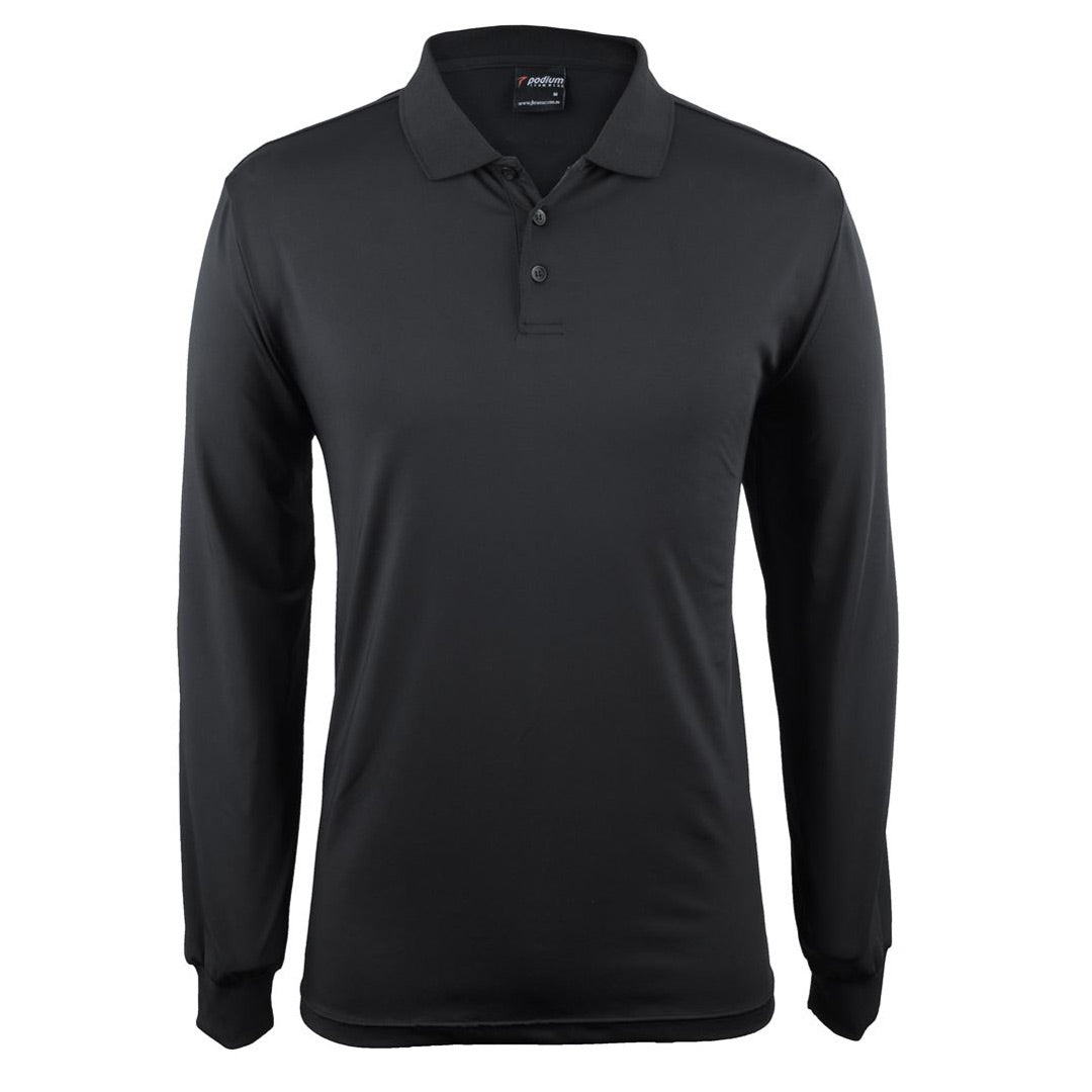 Jbs Wear The Podium Stretch Polo | Adults | Long Sleeve Black Shirts & Tops