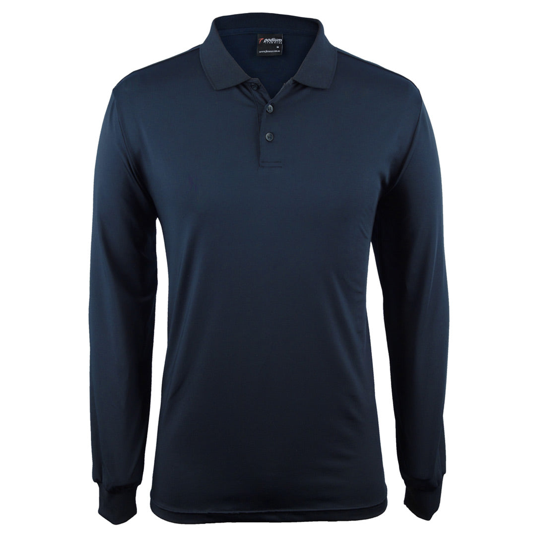 Jbs Wear The Podium Stretch Polo | Adults | Long Sleeve Navy Shirts & Tops