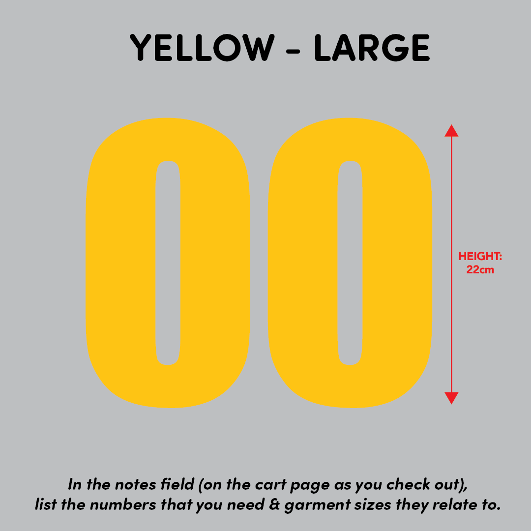 House of Uniforms Sports Numbers Yellow Branding