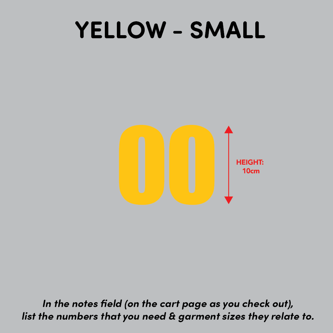House of Uniforms Sports Numbers Yellow Branding