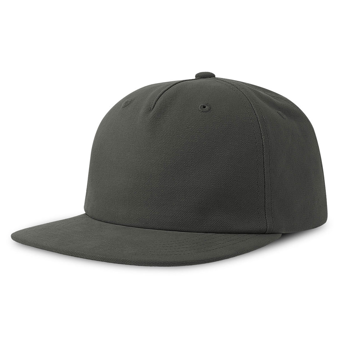 Atlantis Headwear The Cruz Organic Cotton Flat Peak Cap | Atlantis Dark Grey Headwear