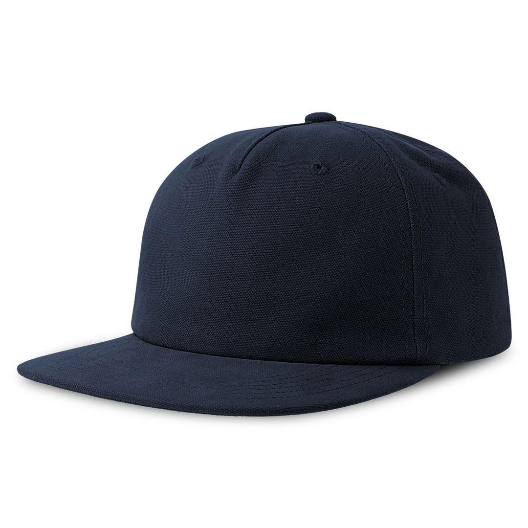 Atlantis Headwear The Cruz Organic Cotton Flat Peak Cap | Atlantis Navy Headwear