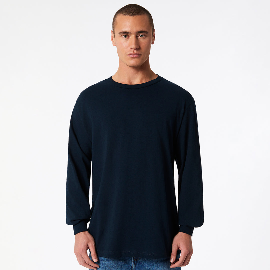 American Apparel The Classic Heavy Tee | Long Sleeve | Adults Navy Shirts & Tops