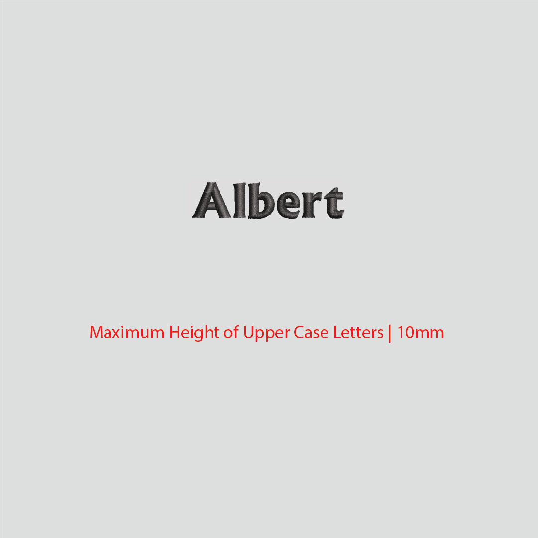 House of Uniforms Embroidery | Personal Names | Small Albert Branding