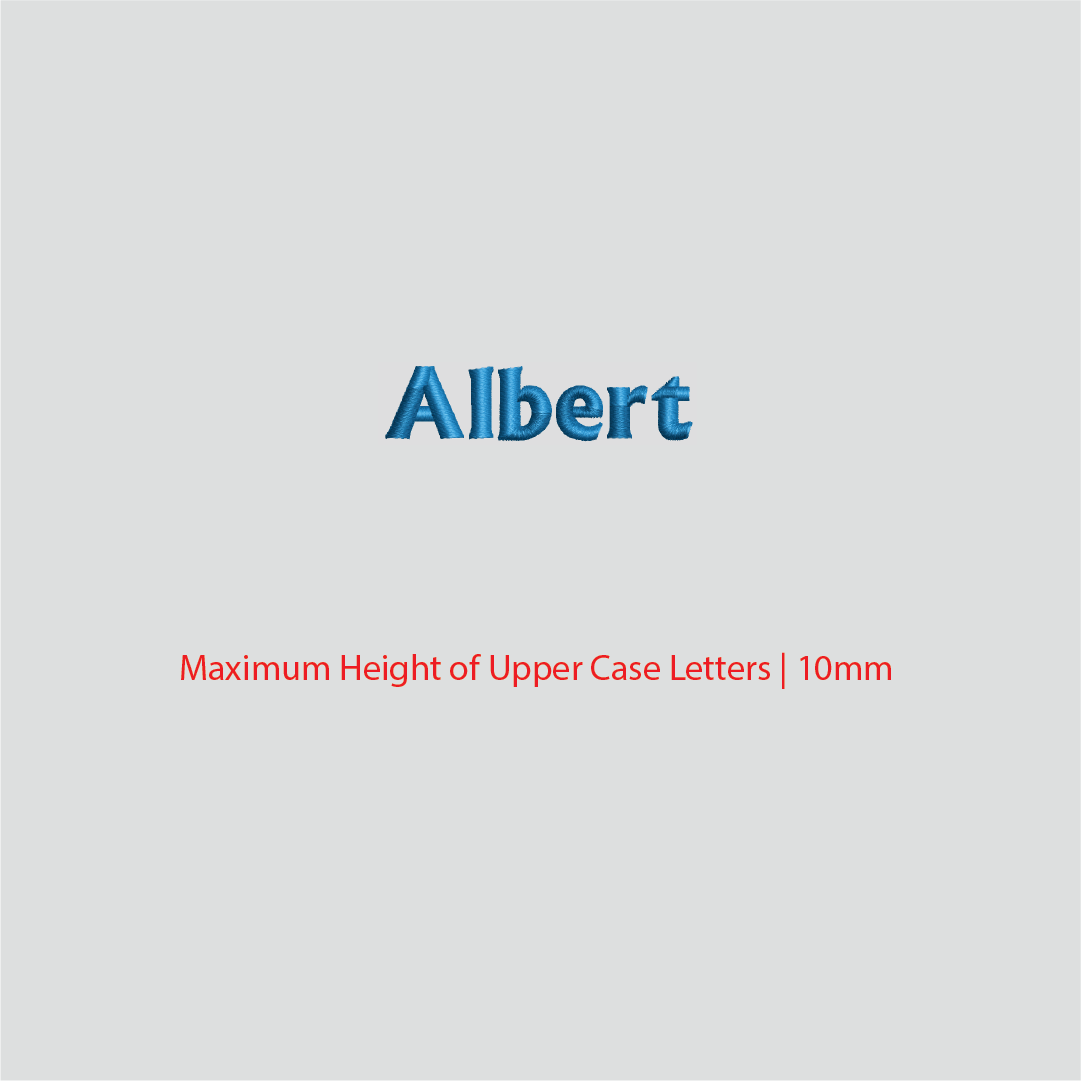 House of Uniforms Embroidery | Personal Names | Small Albert Branding