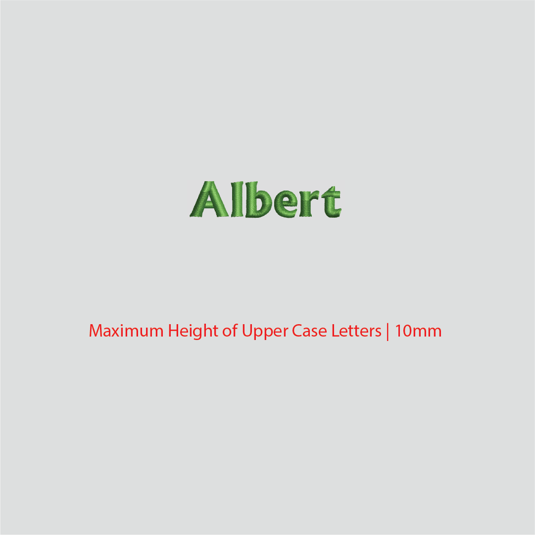 House of Uniforms Embroidery | Personal Names | Small Albert Branding