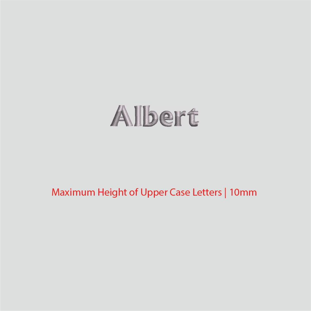 House of Uniforms Embroidery | Personal Names | Small Albert Branding