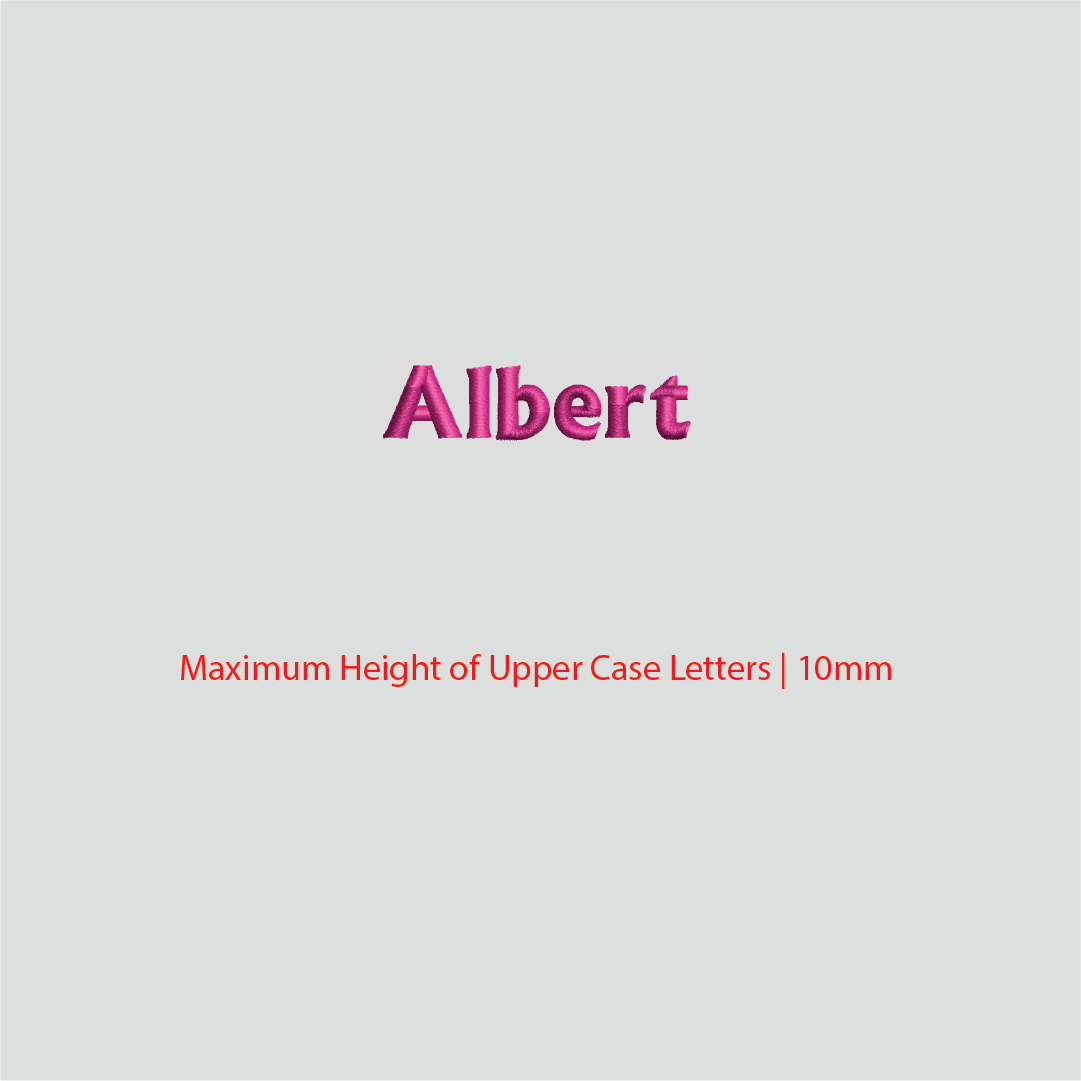 House of Uniforms Embroidery | Personal Names | Small Albert Branding