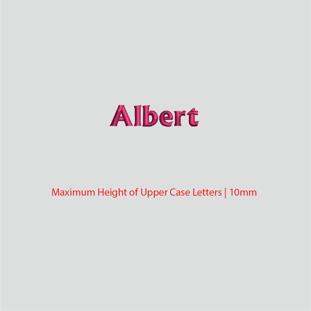 House of Uniforms Embroidery | Personal Names | Small Albert Branding