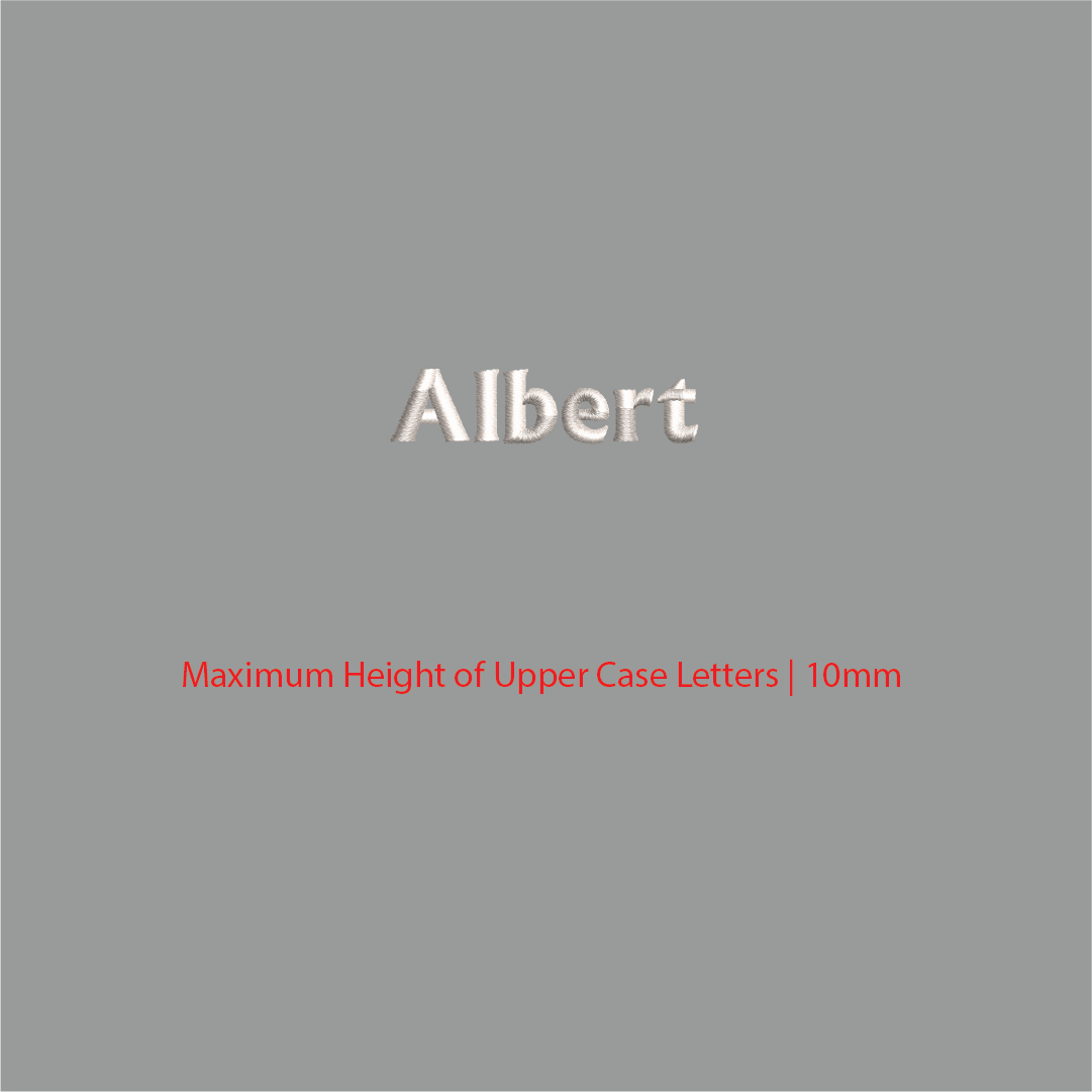House of Uniforms Embroidery | Personal Names | Small Albert Branding