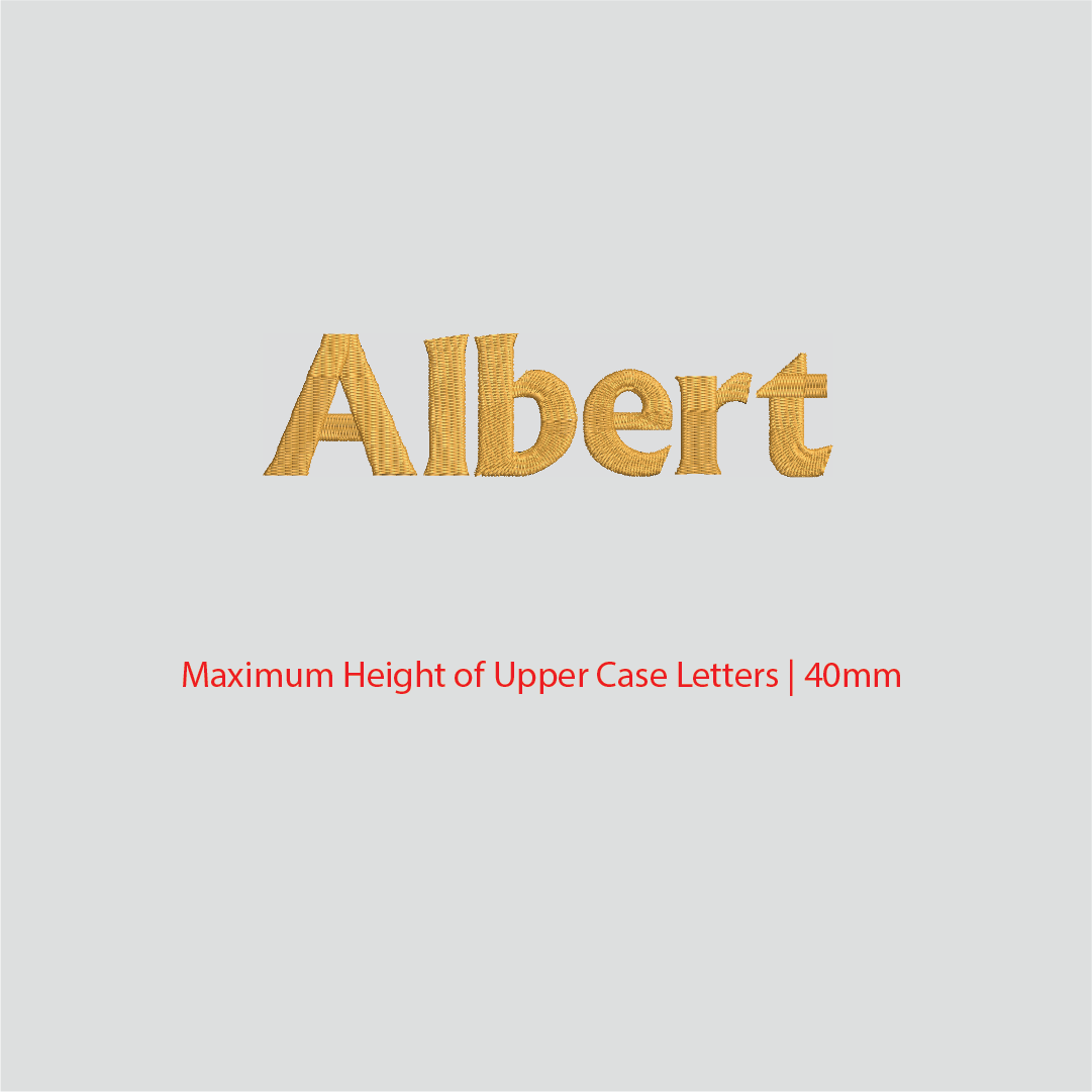 House of Uniforms Embroidery | Personal Names | Medium Albert Branding