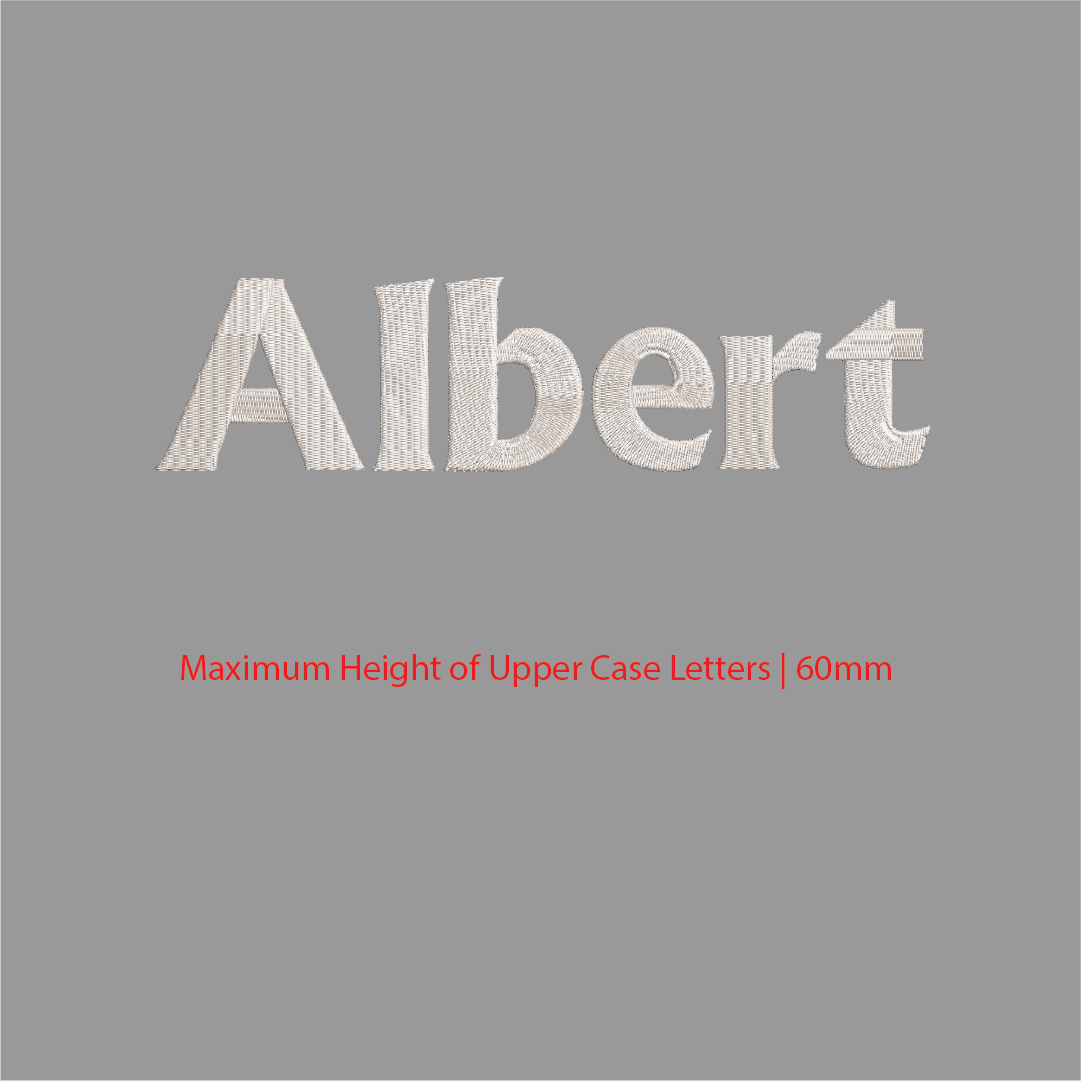 House of Uniforms Embroidery | Personal Names | Large Albert Branding