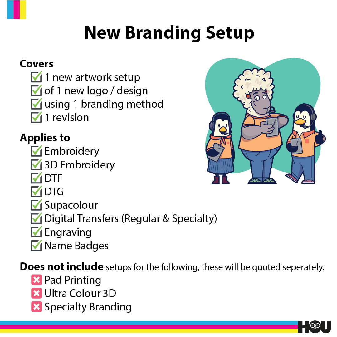 House of Uniforms Branding Setup Fees 1 New Single Branding Setup Branding