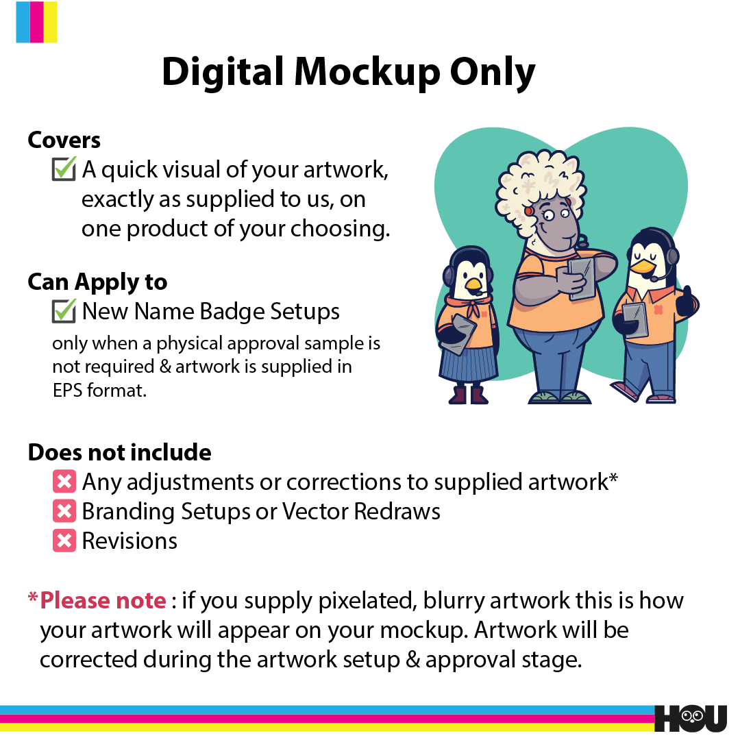 House of Uniforms Branding Setup Fees 1 New Digital Mockup Only Branding