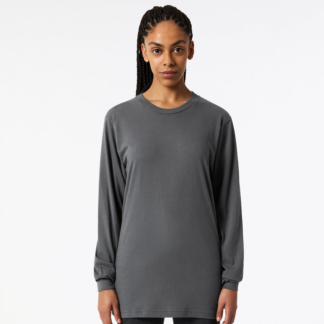 American Apparel The Fine Jersey Tee | Long Sleeve | Adults Asphalt Shirts & Tops