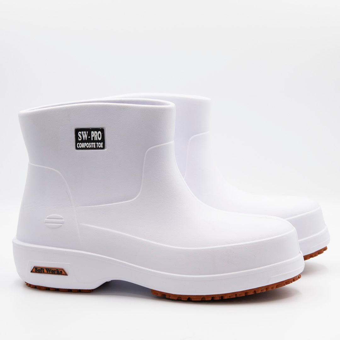 Soft Works The Short Barrel Safety Boot White Shoes