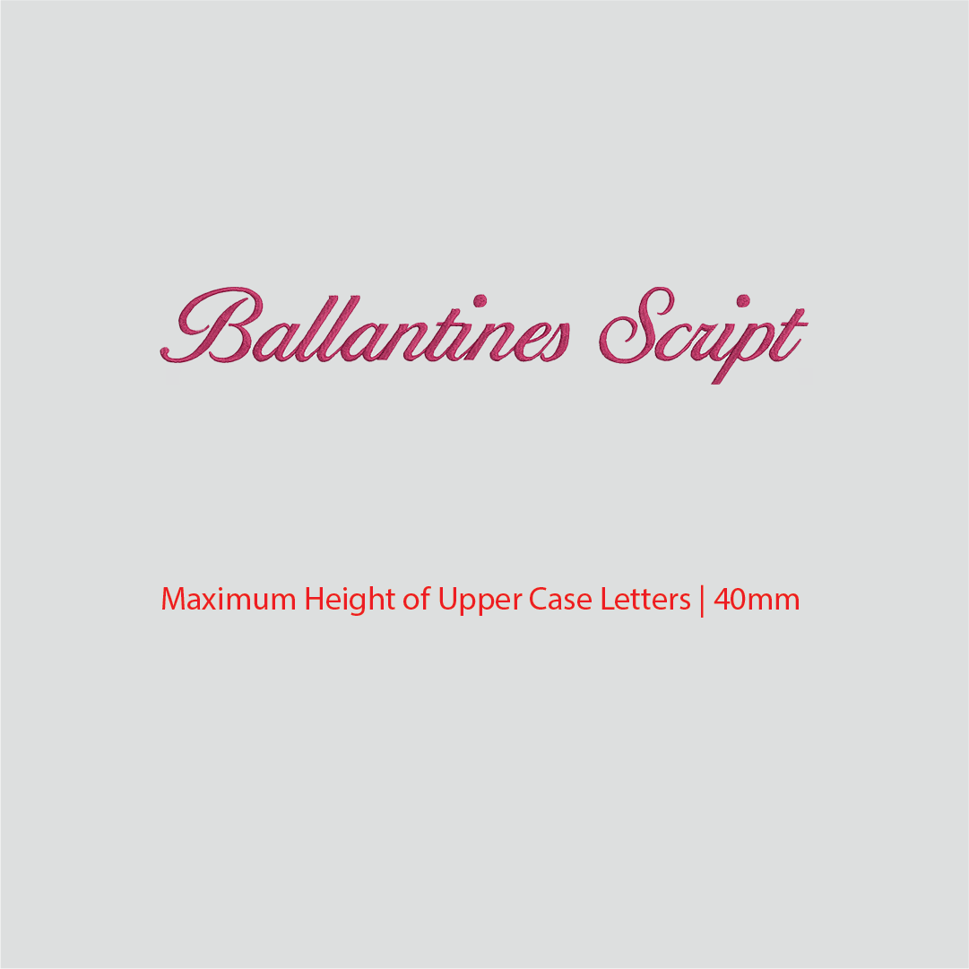 House of Uniforms Embroidery | Personal Names | Medium Ballentine Script Branding