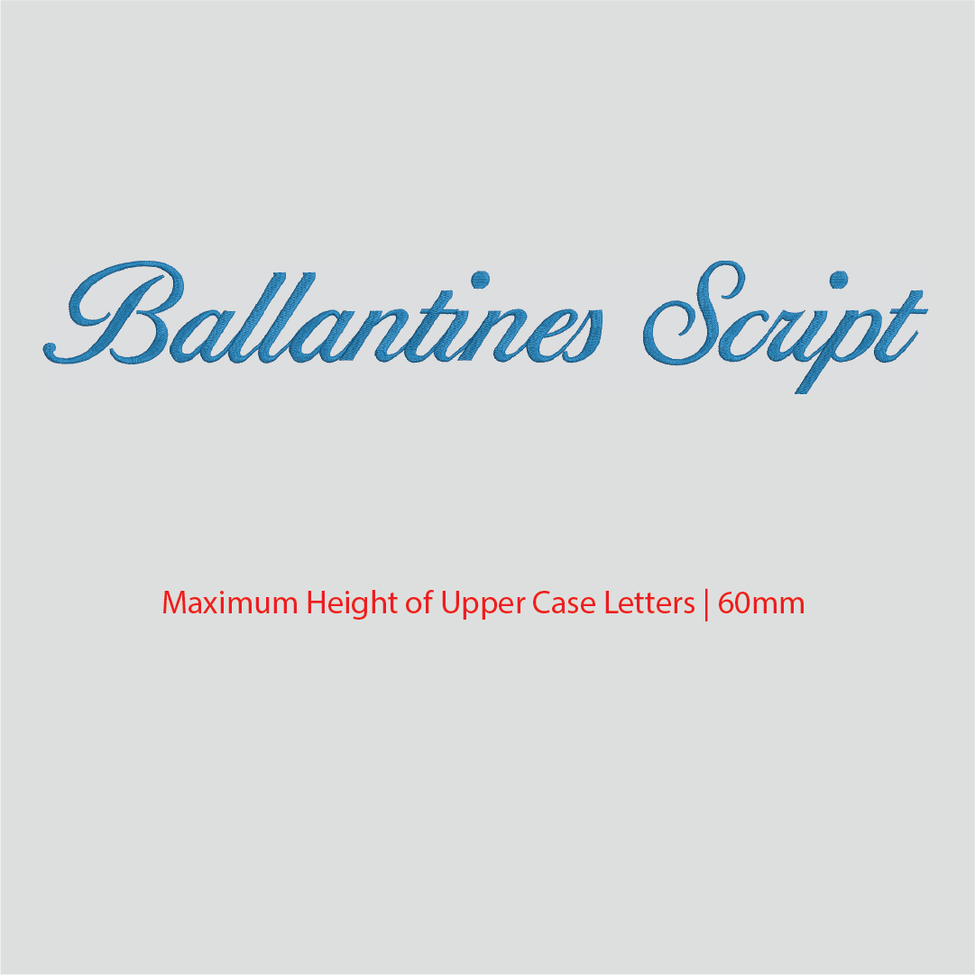House of Uniforms Embroidery | Personal Names | Large House of Uniforms Ballantine Script
