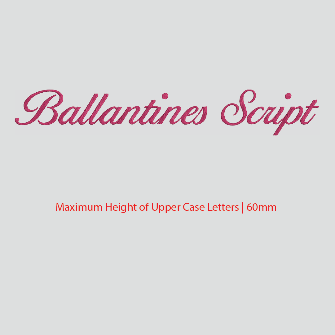 House of Uniforms Embroidery | Personal Names | Large House of Uniforms Ballantine Script
