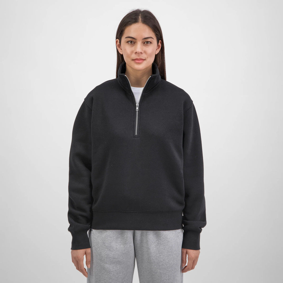 Goodmates The Everyday 1/4 Zip Jumper | Ladies Black Shirts & Tops