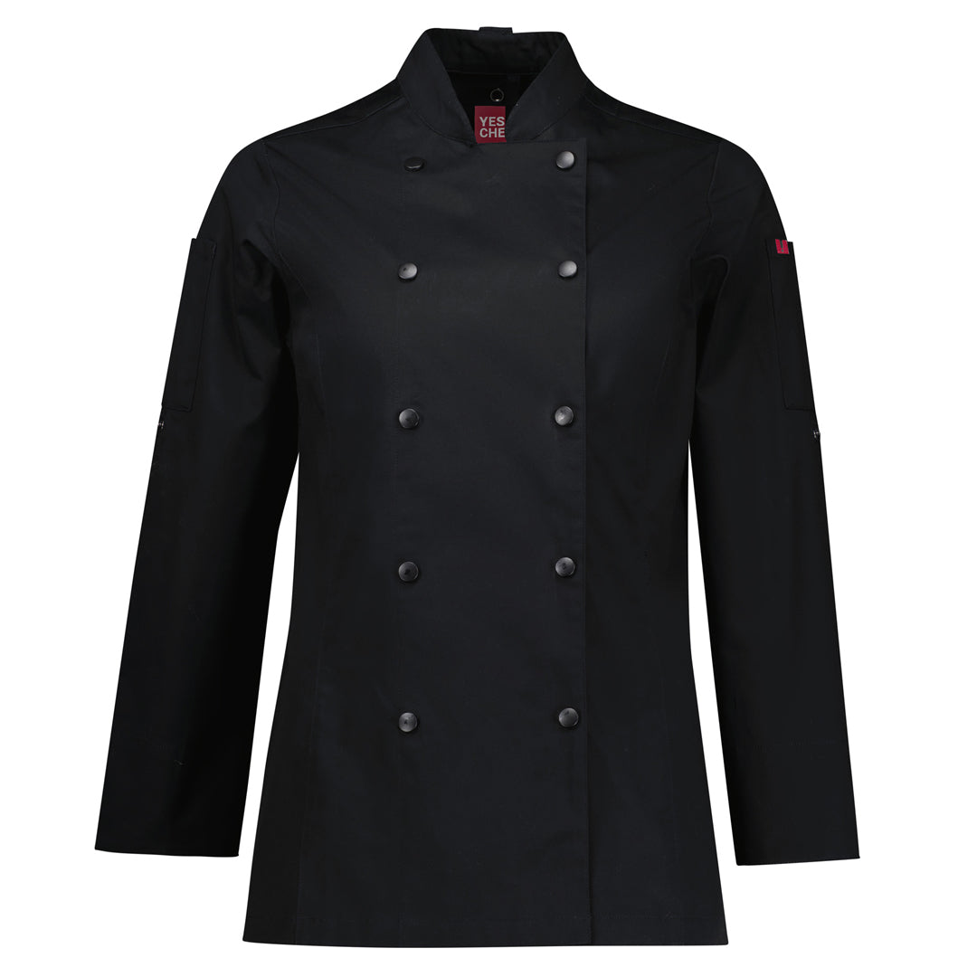 Yes! Chef The Gusto Chef Jacket | Long Sleeve | Ladies Black Chef's Jackets