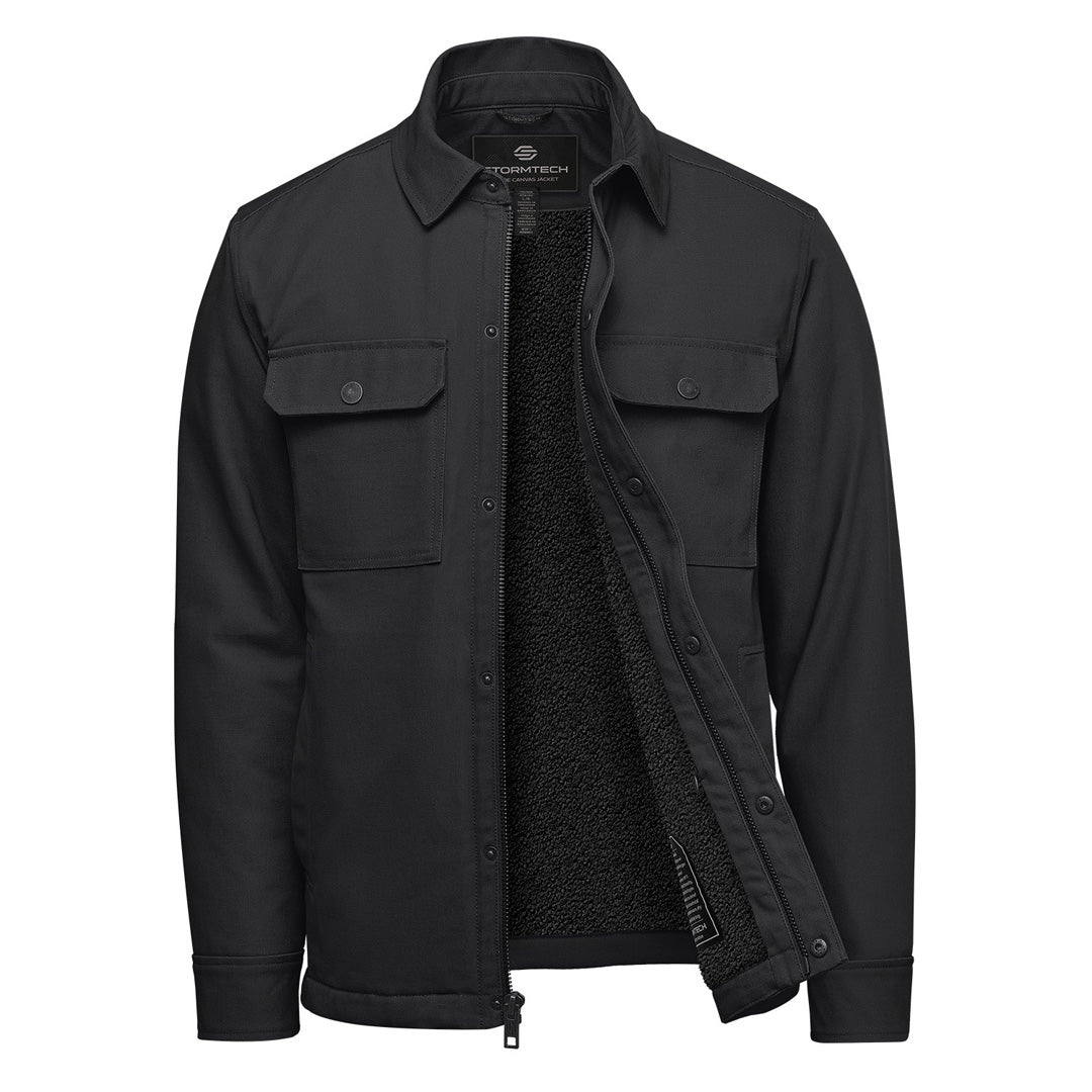 Stormtech The Oxide Sherpa Lined Canvas Jacket | Mens Black Coats & Jackets
