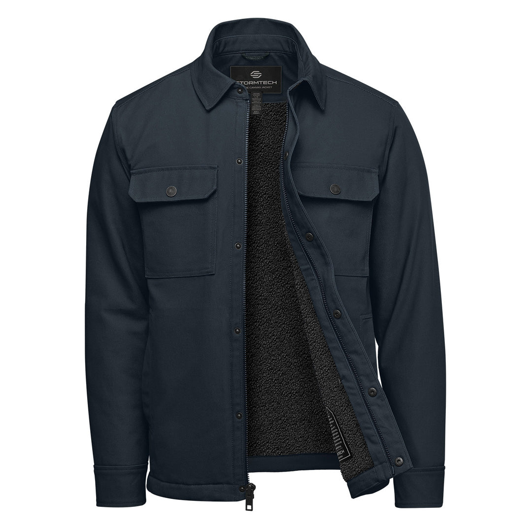 Stormtech The Oxide Sherpa Lined Canvas Jacket | Mens Navy Coats & Jackets