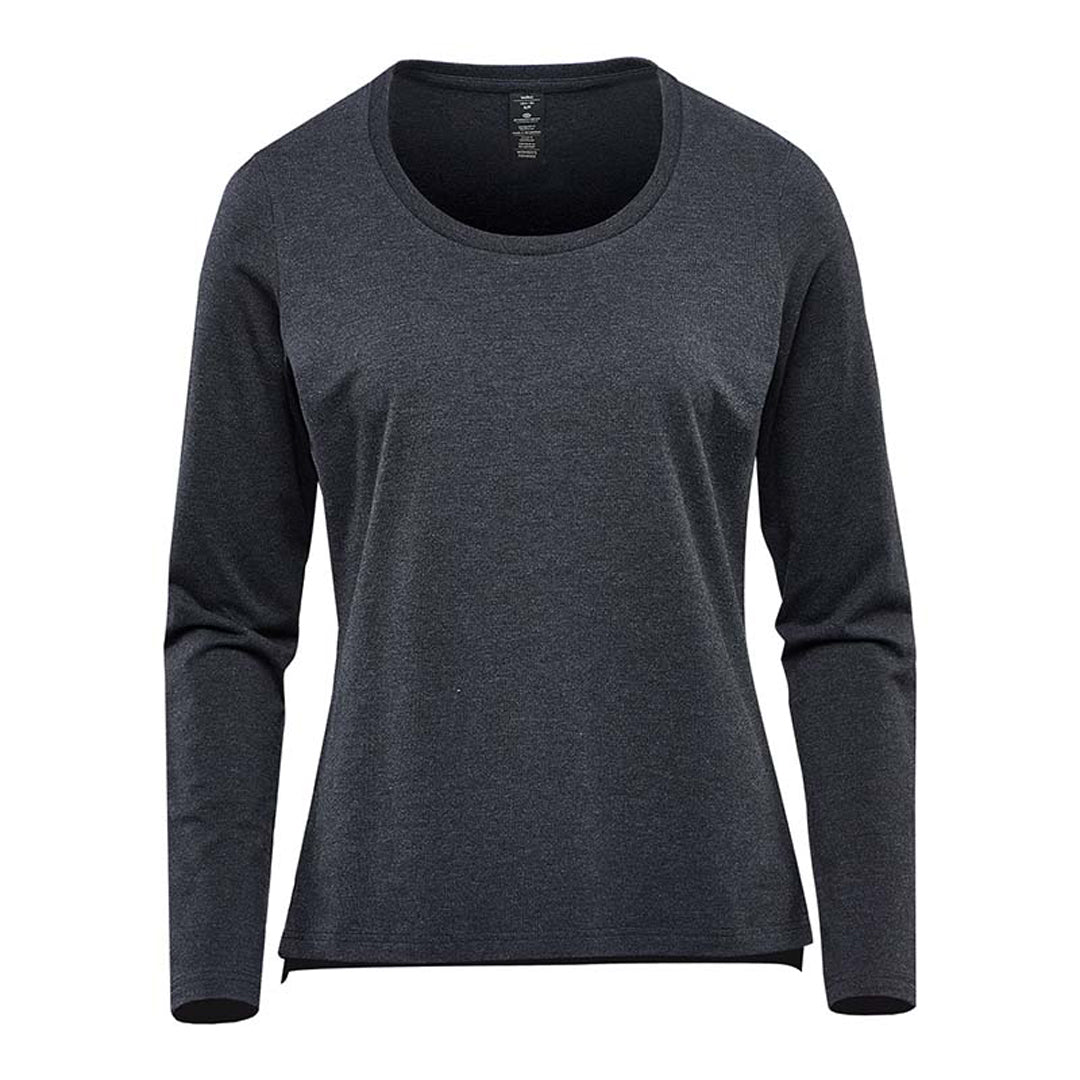 Stormtech The Montebello Tee | Long Sleeve | Ladies Charcoal Marle Shirts & Tops