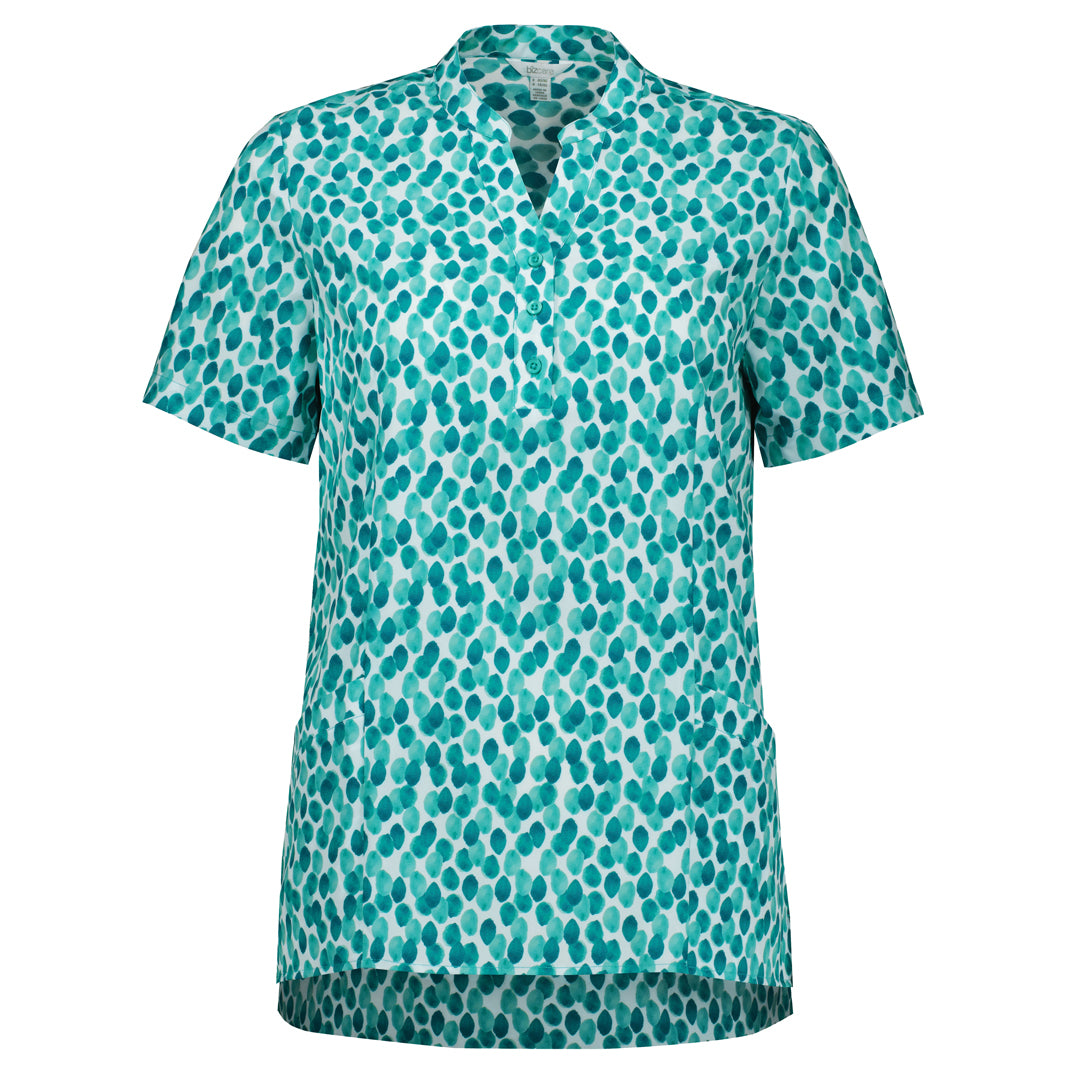 Biz Care The Florence Stardust Tunic | Ladies Teal Shirts & Tops