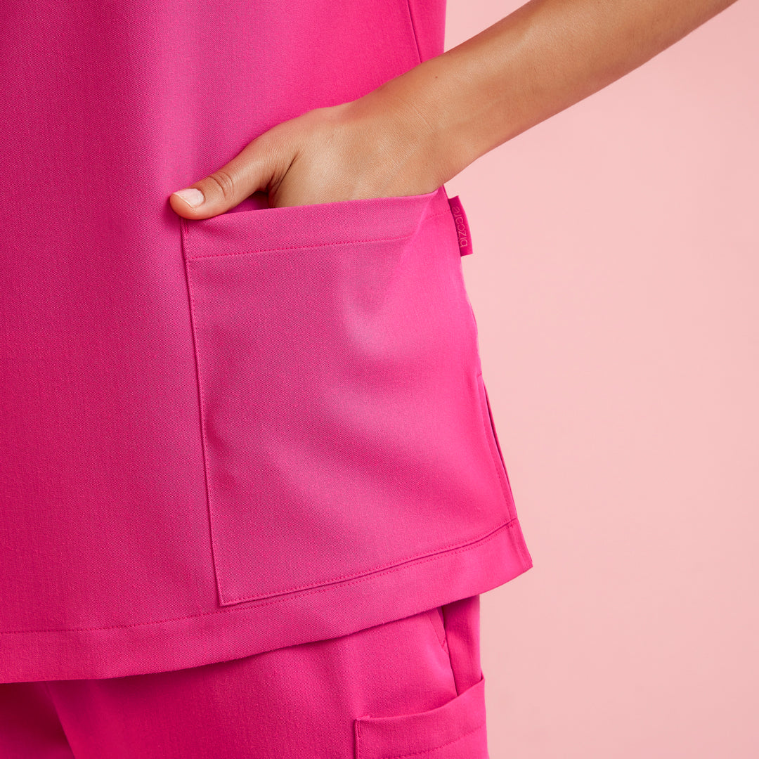 Biz Care The Pink V Neck Scrub Top | Ladies Scrubs