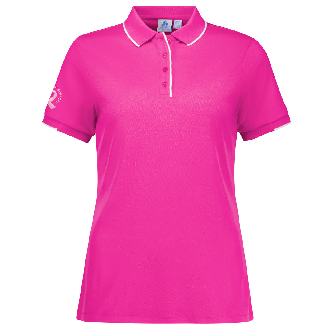 Biz Care The Pink Polo Top | Ladies Hot Pink Shirts & Tops