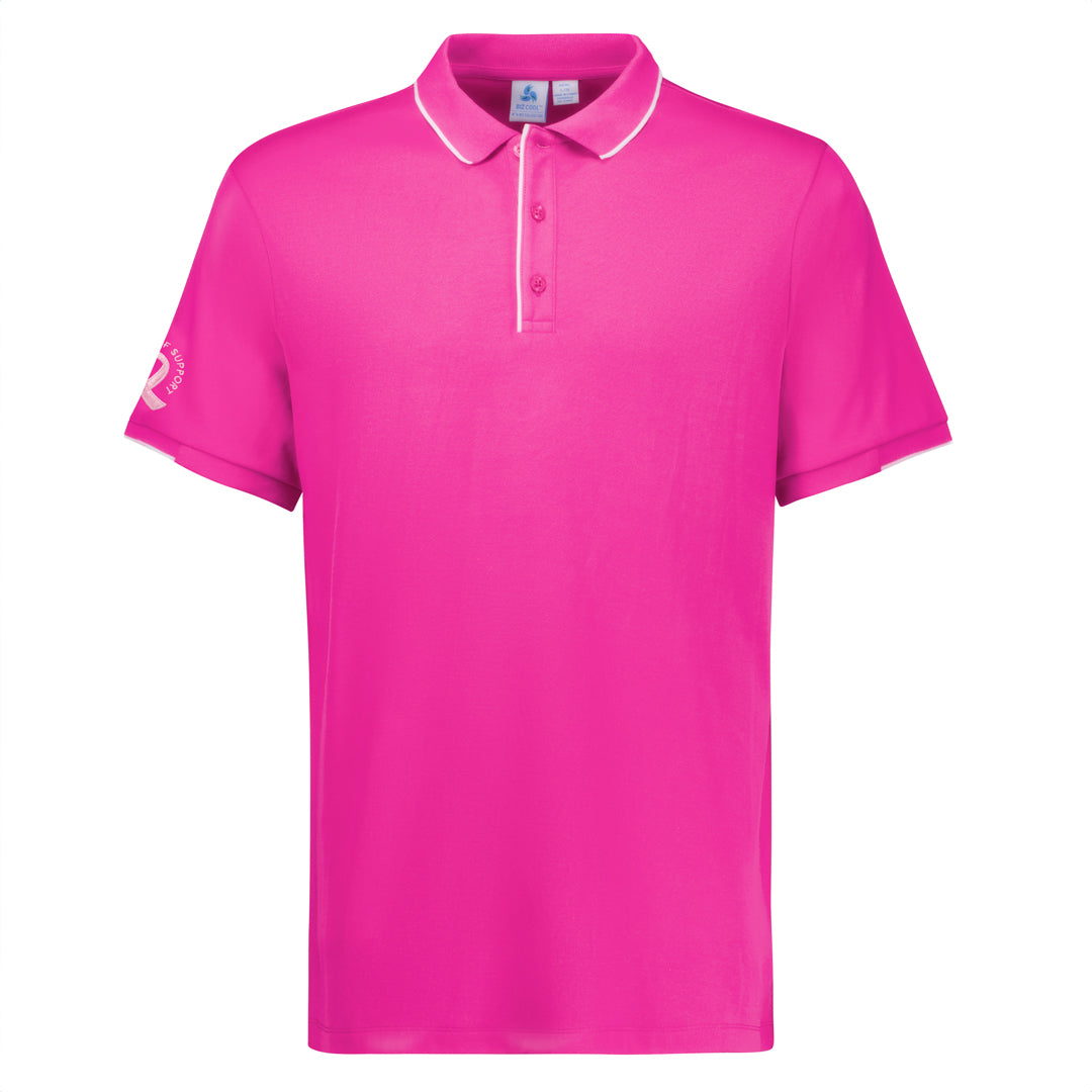 Biz Care The Pink Polo Top | Mens Hot Pink Shirts & Tops