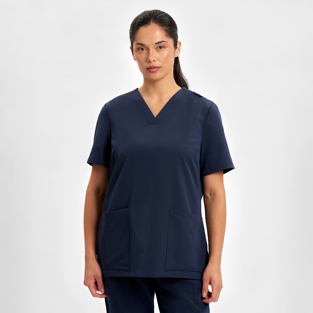 Biz Care The Pulse V Neck Scrub Top | Womens Midnight Scrubs