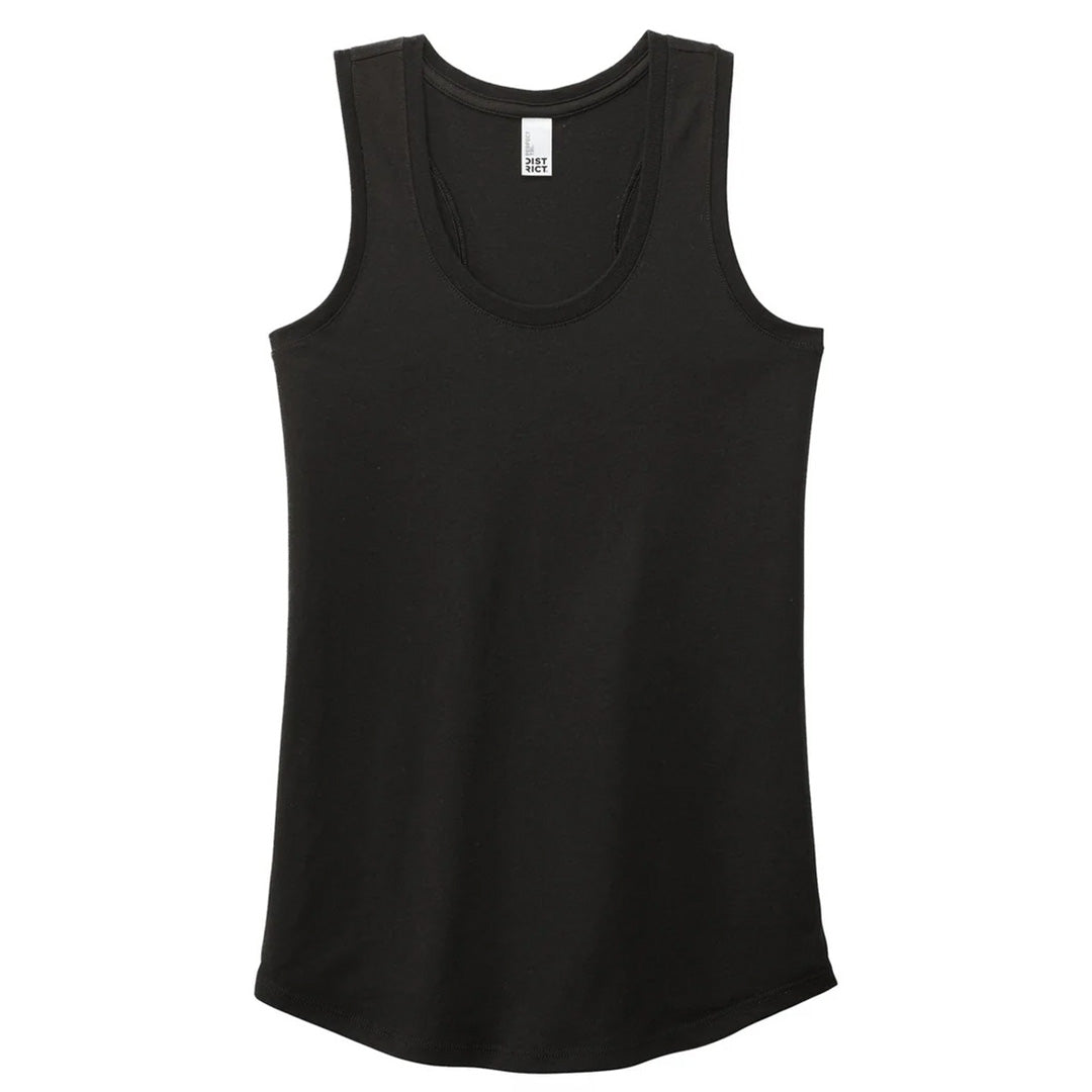 District The Racer Back Tank | Ladies Black Shirts & Tops