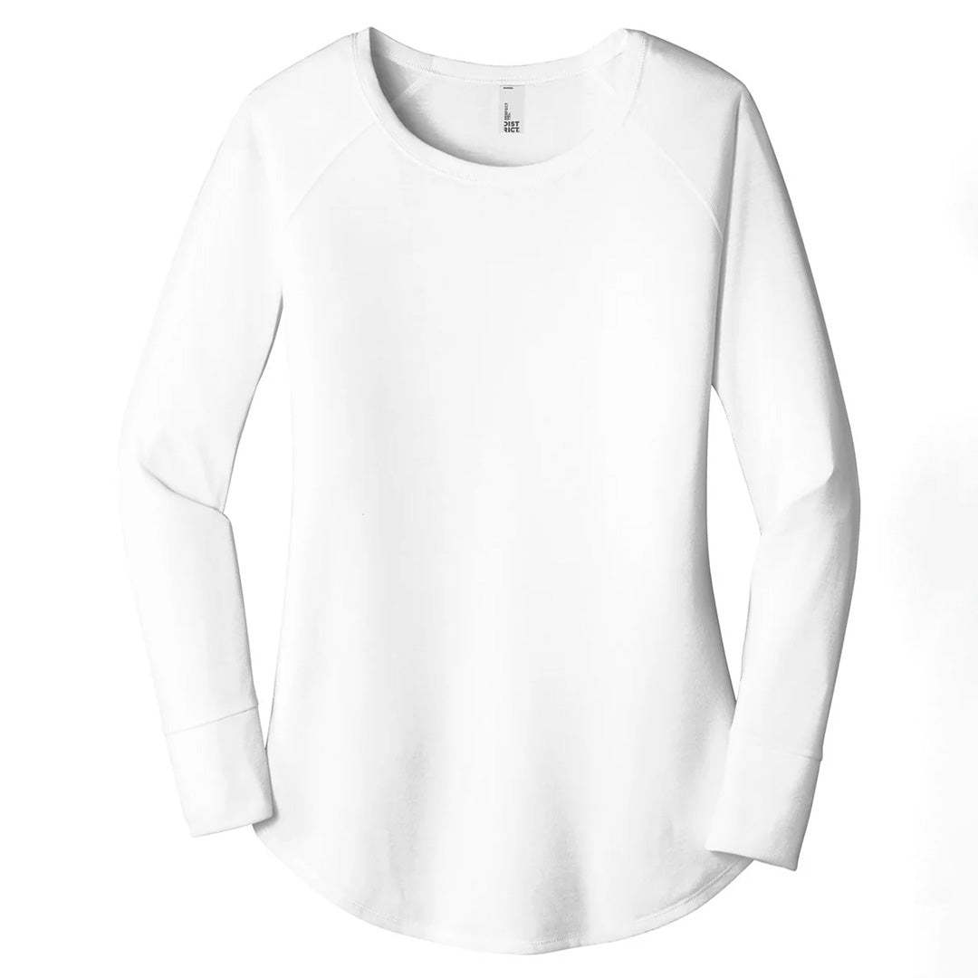 District The Tri Blend Tee | Long Sleeve | Ladies White Shirts & Tops