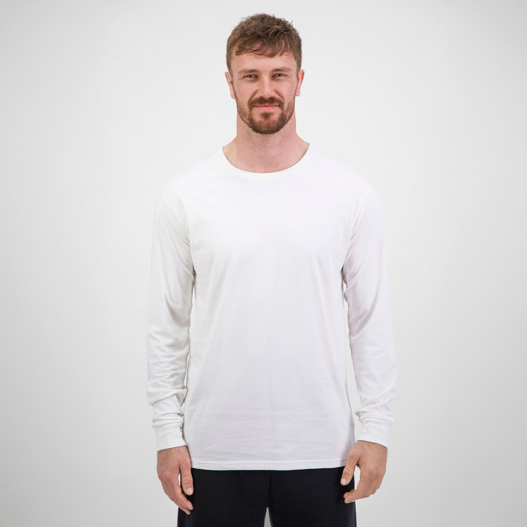Goodmates The Basis Tee | Long Sleeve | Mens Ecru Shirts & Tops