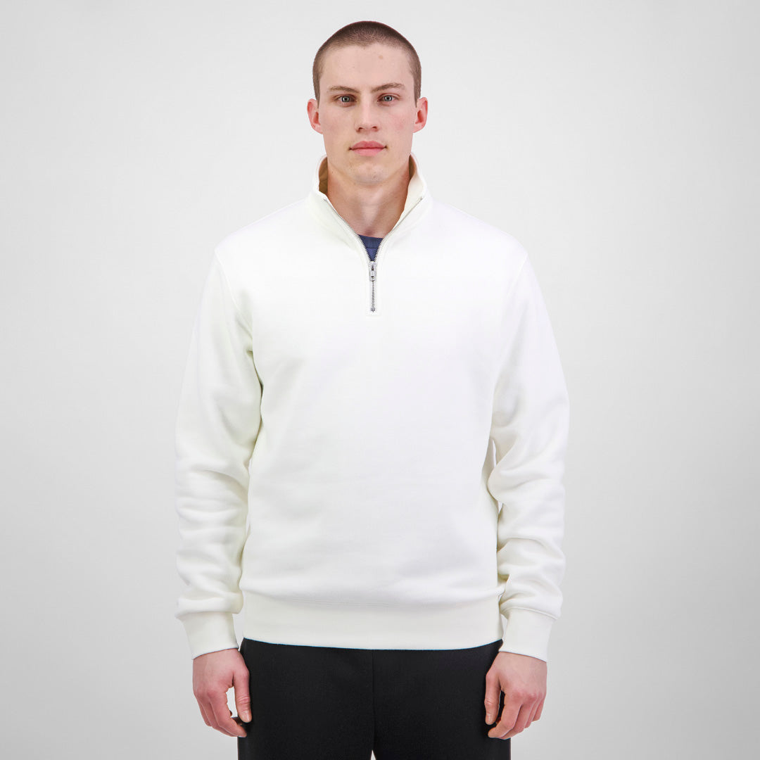 Goodmates The Everyday 1/4 Zip Jumper | Mens Ecru Shirts & Tops