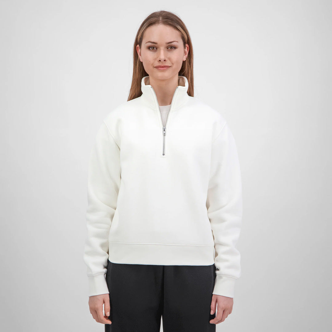 Goodmates The Everyday 1/4 Zip Jumper | Ladies Ecru Shirts & Tops