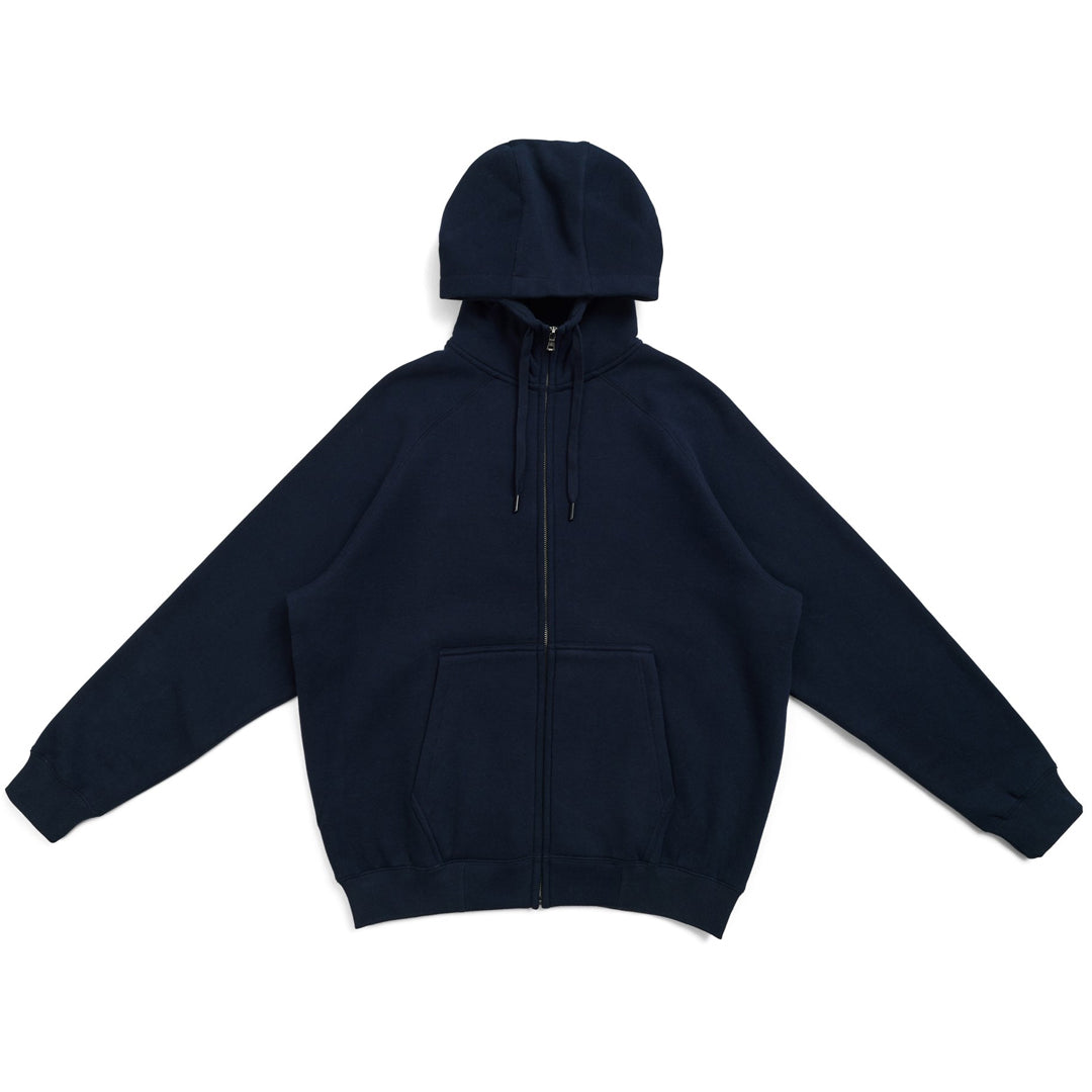 Ramo The Cotton Care Zip Through Hoodie | Mens Navy Outerwear