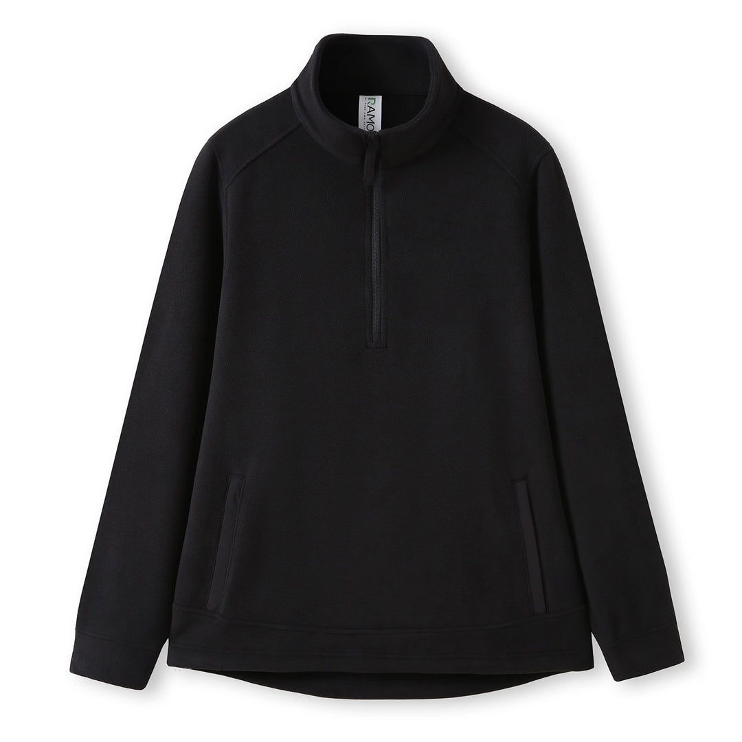 Ramo The Polar Fleece Zip Top | Mens Black Outerwear