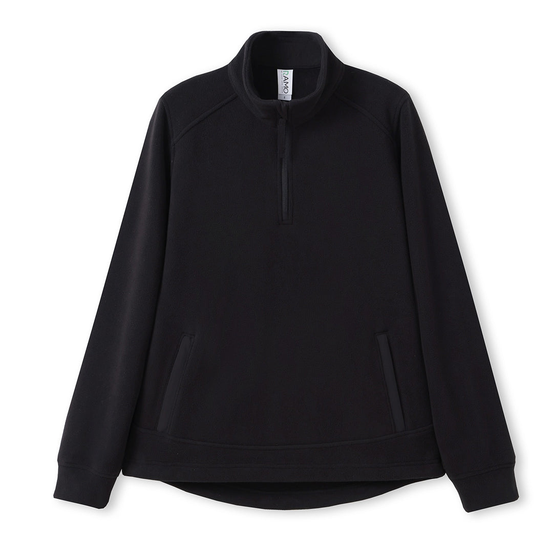 Ramo The Polar Fleece Zip Top | Ladies Black Outerwear