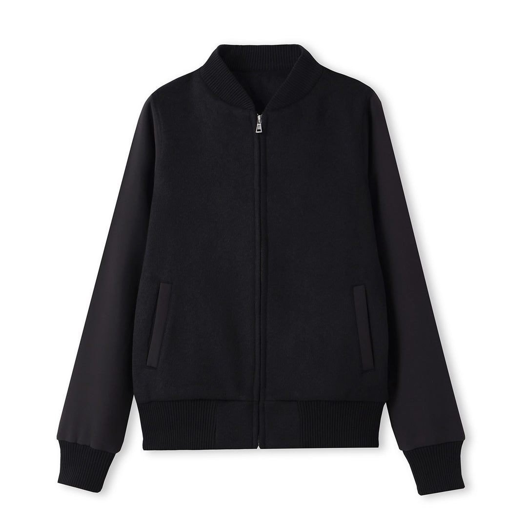Ramo The Wool Blend Varsity Jacket | Ladies Black Coats & Jackets