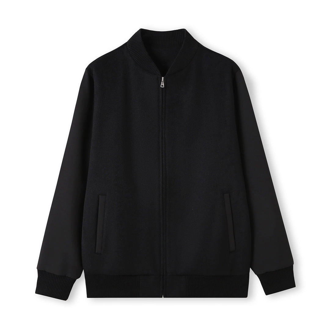 Ramo The Wool Blend Varsity Jacket | Mens Black Coats & Jackets