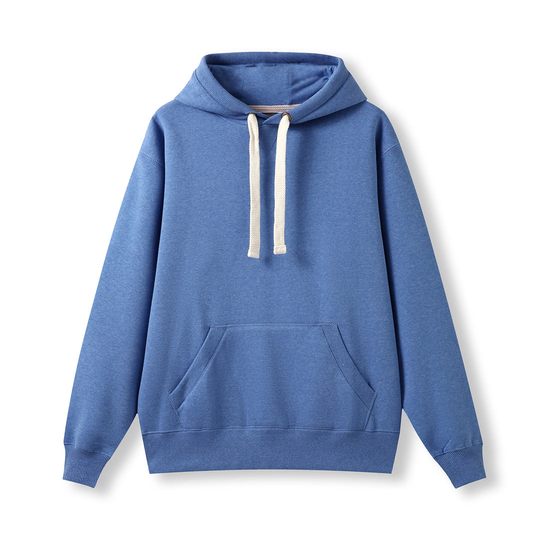 Ramo The Brushed Heavy Fleece Pull On Hoodie | Mens Blue Marle Hoodie