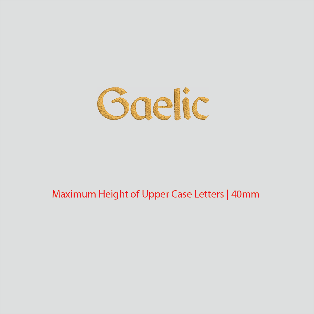 House of Uniforms Embroidery | Personal Names | Medium House of Uniforms Gaelic