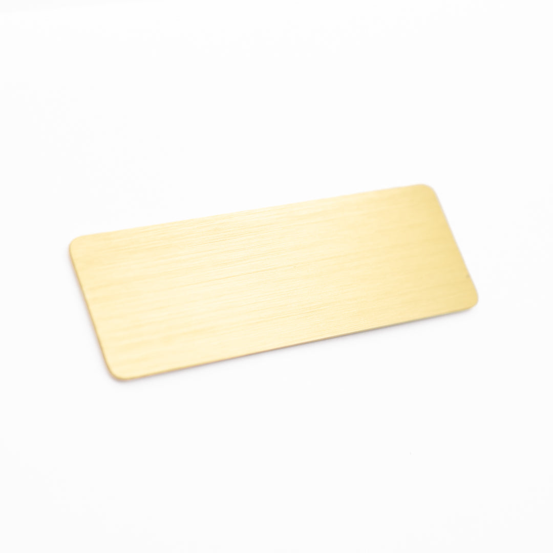 House of Uniforms The Aluminium Name Badge | Pin or Magnet Fitting Gold Branding